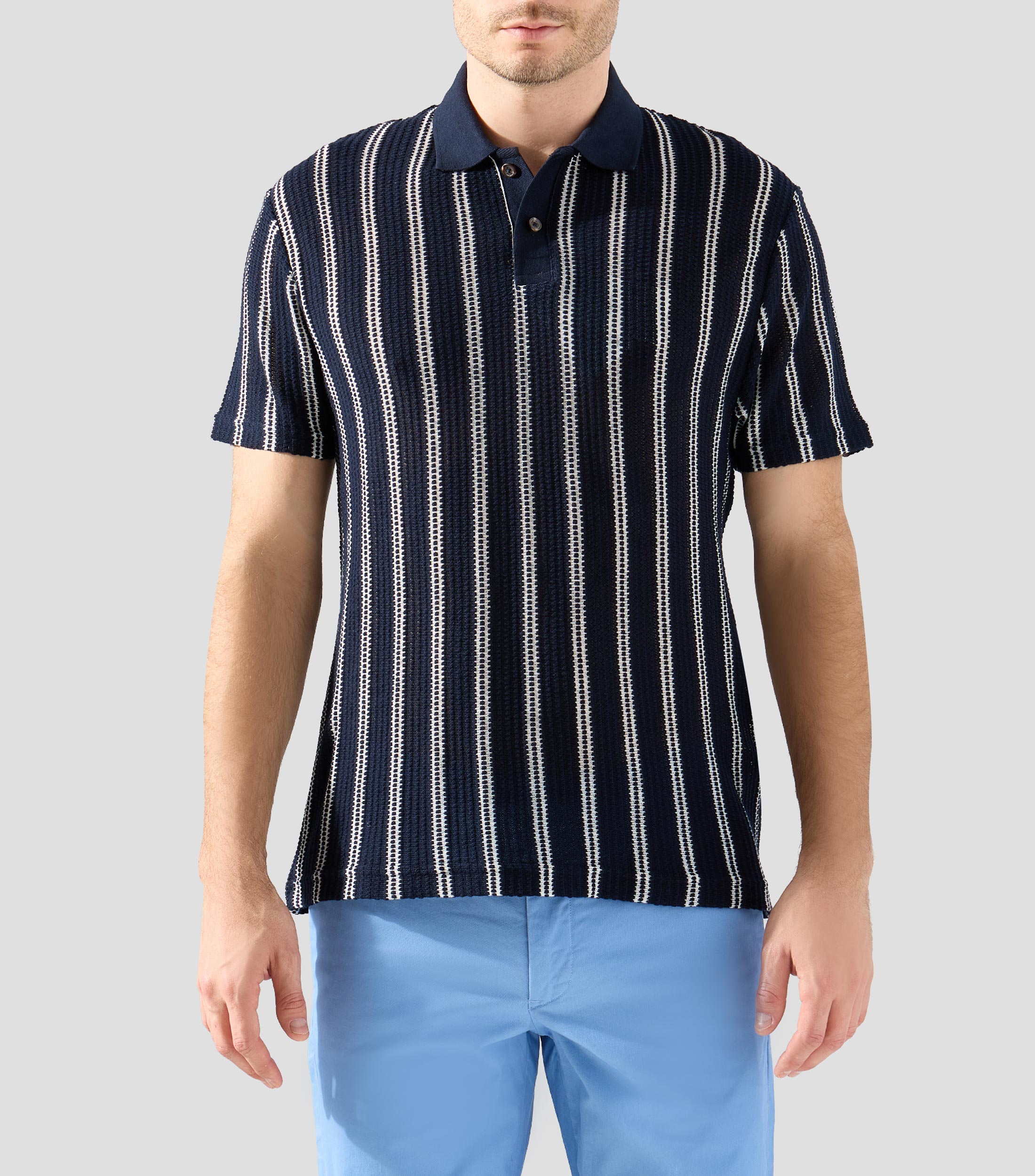 Playera Tipo Polo Manga Corta Diseño Rayas Hombre